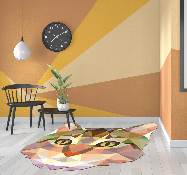 乙烯基地毯动物 几何猫科动物 - TenStickers