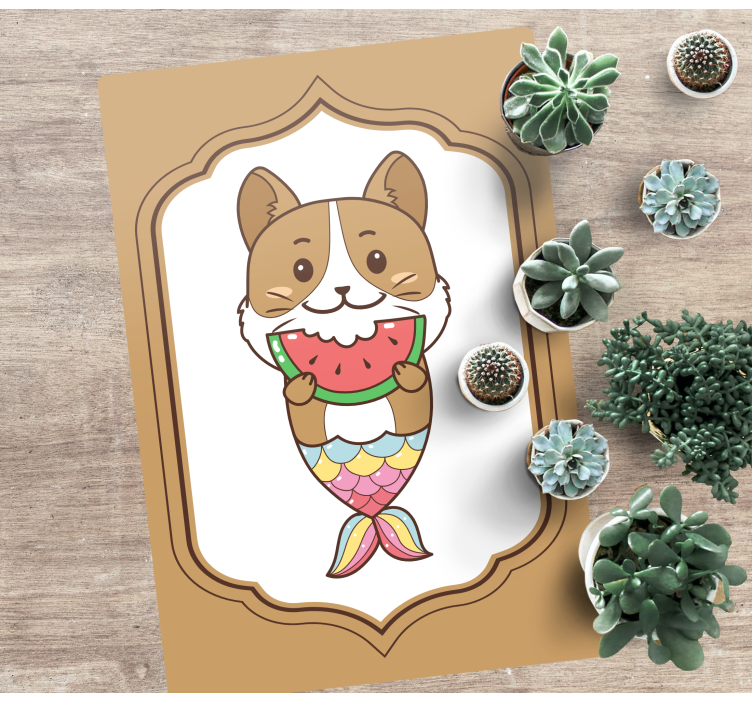 乙烯基地毯动物可爱美人鱼角色 - TenStickers