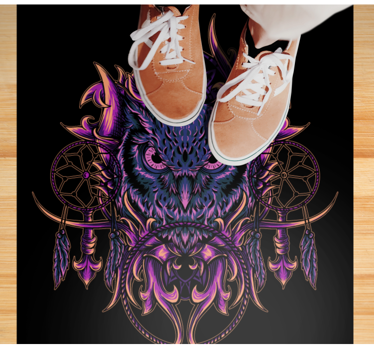 乙烯基地毯动物猫头鹰梦捕艺术 - TenStickers