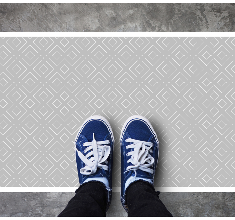 卧室乙烯基地毯 灰色时尚钻石图案 - TenStickers