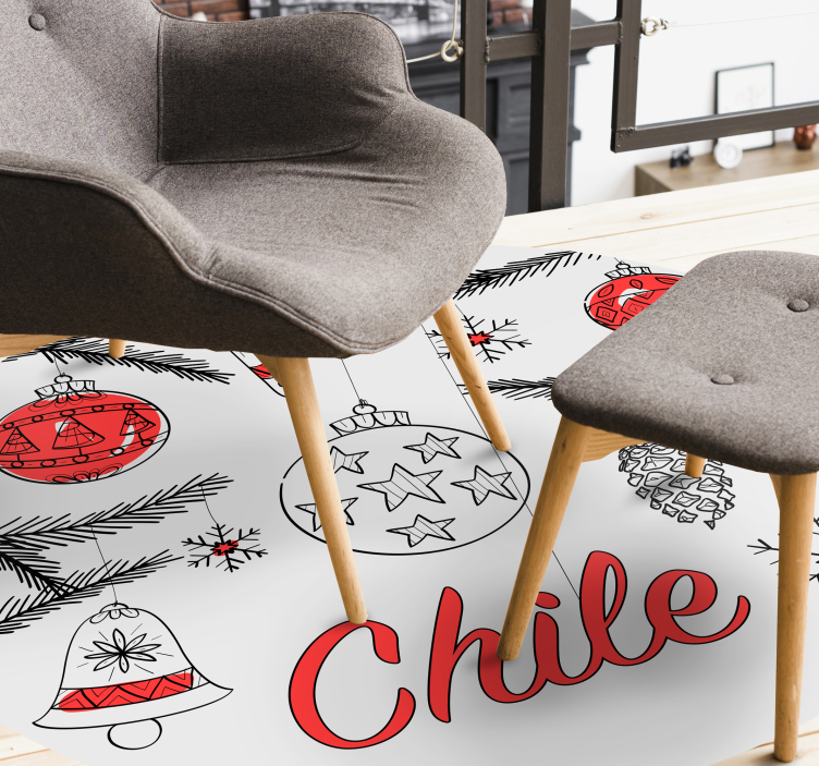 乙烯基地毯圣诞 智利 圣诞装饰 - TenStickers