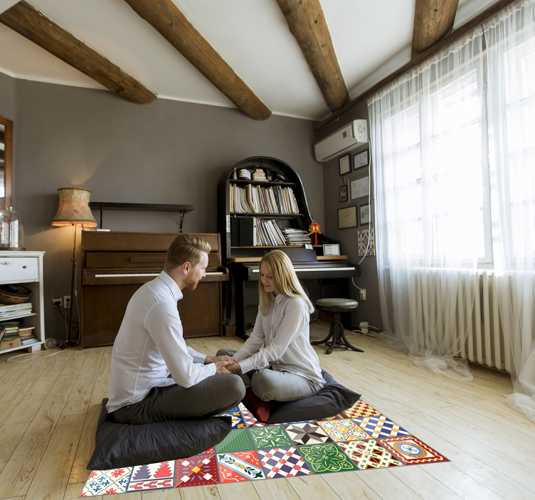 乙烯基地毯 colorful Mosaic Tile Effect - TenStickers