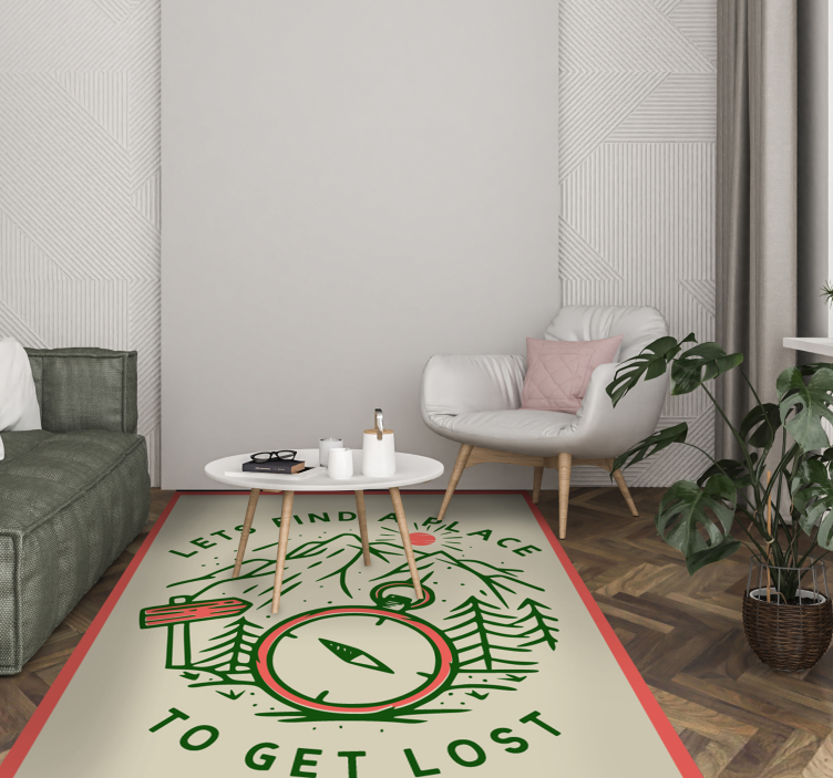 乙烯基地毯与短语 探索冒险指南针 - TenStickers