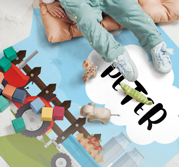 乙烯基地毯名称 可定制的农场 - TenStickers