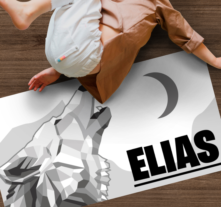 乙烯基地毯名称 几何狼 - TenStickers