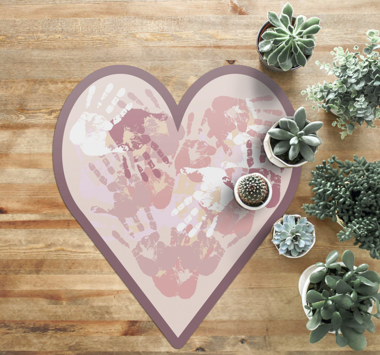 乙烯基地毯名称 个性化的心 - TenStickers