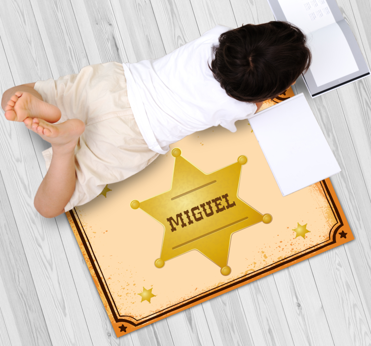 乙烯基地毯名称 个性化警长徽章 - TenStickers