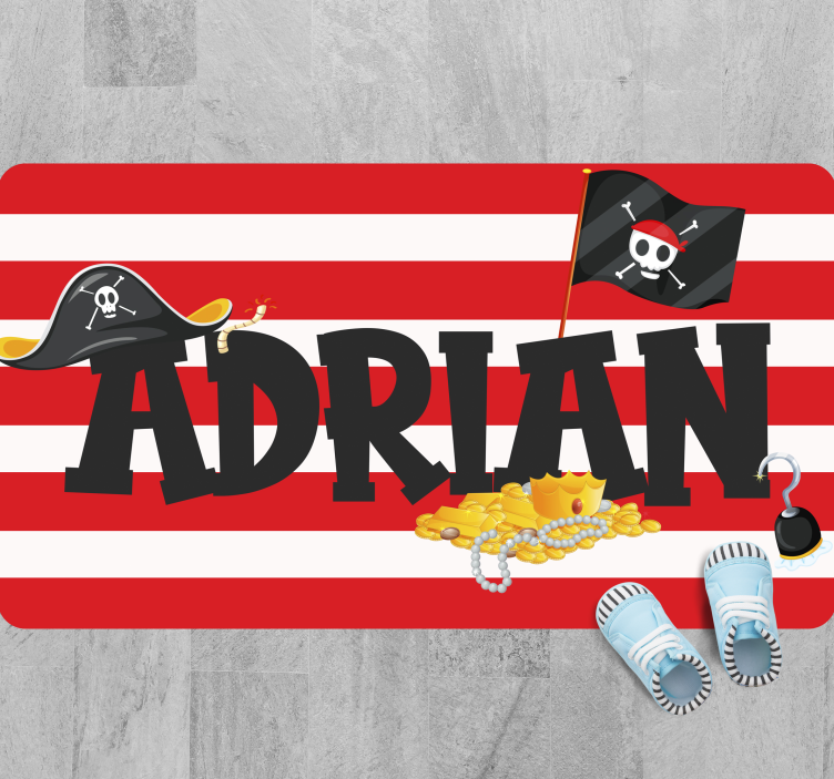 乙烯基地毯名称 海盗宝藏主题 - TenStickers