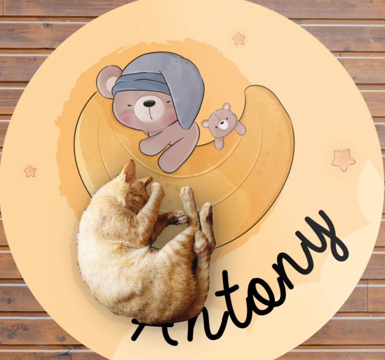 乙烯基地毯名称 睡梦熊与名字 - TenStickers