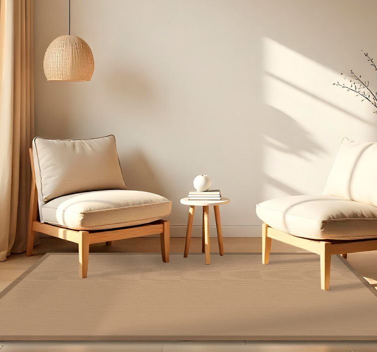 乙烯基地毯饭厅 朴素的黄麻外观 - TenStickers