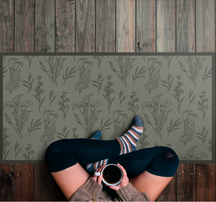 乙烯基花草地毯 植物插图 - TenStickers