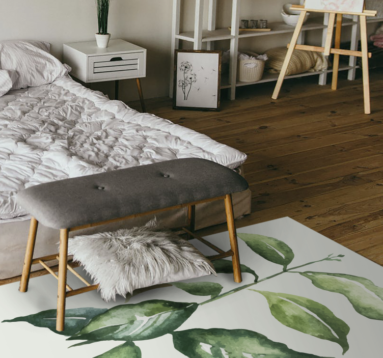 乙烯基花草地毯 植物叶子插图 - TenStickers