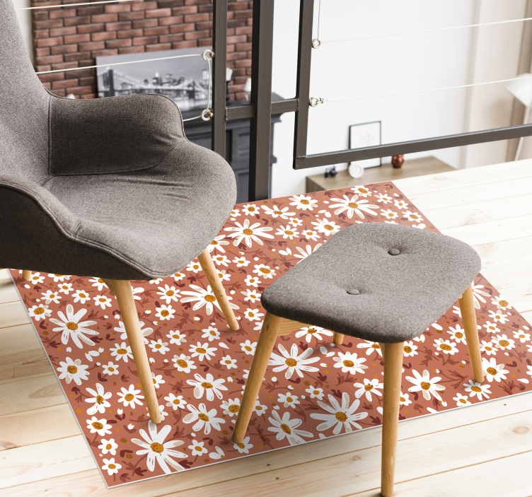 乙烯基花草地毯 雏菊花卉图案 - TenStickers