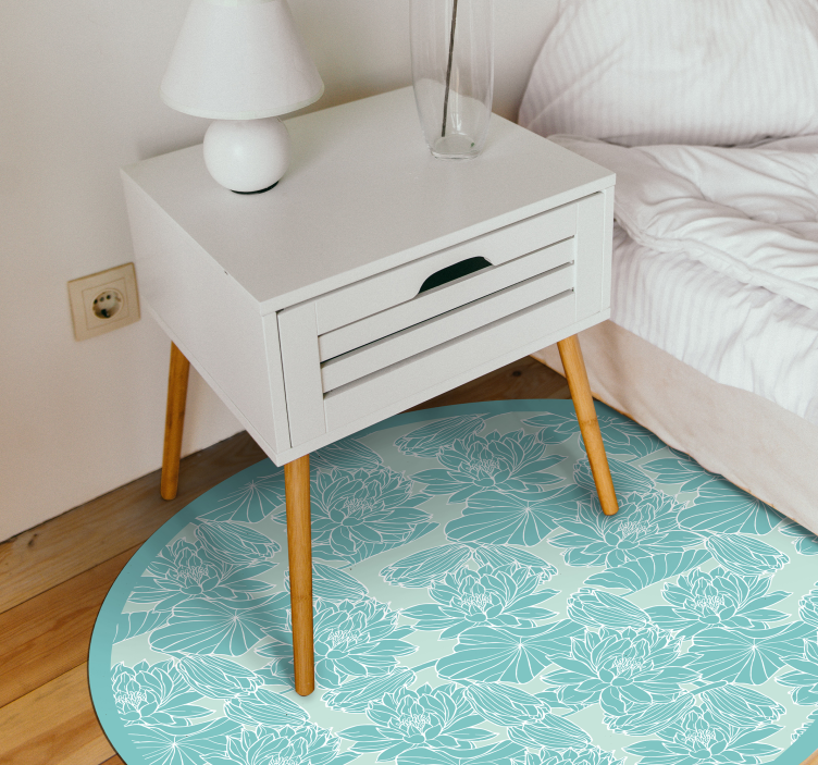 乙烯基花草地毯 花卉图案圆圈 - TenStickers