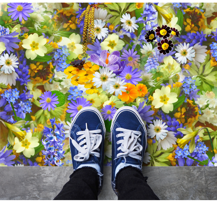 乙烯基花草地毯生机盎然花卉概念 - TenStickers