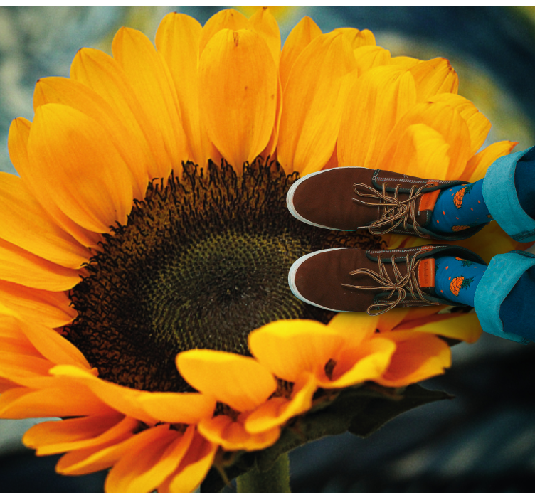 乙烯基花草地毯向日葵绽放明亮 - TenStickers