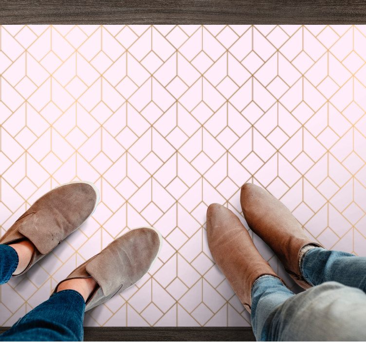 乙烯基地毯几何 几何立方体图案 - TenStickers