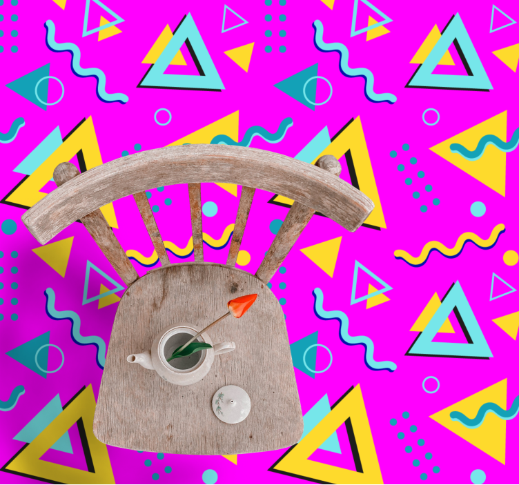 乙烯基地毯几何1980年代孟菲斯图案 - TenStickers