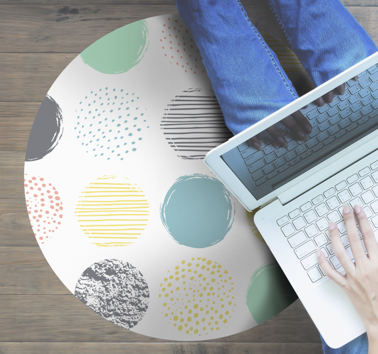 乙烯基地毯几何 彩色点状图案 - TenStickers