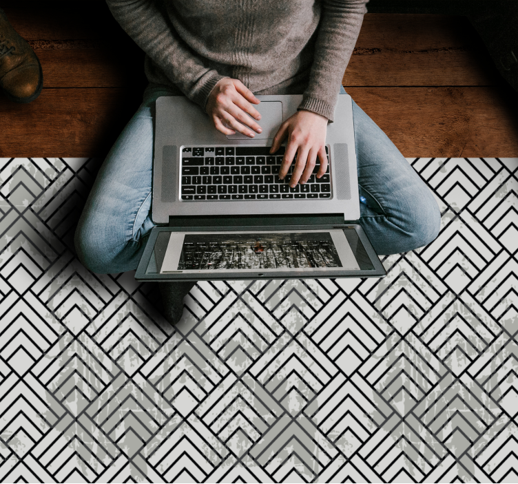 乙烯基地毯几何 几何人字形 - TenStickers