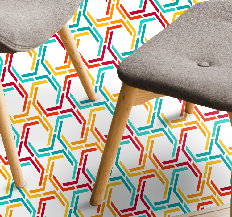 乙烯基地毯几何 互锁模式 - TenStickers