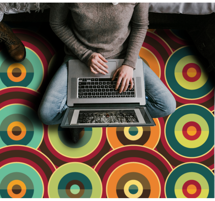 乙烯基地毯几何 鲜艳的圆形图案 - TenStickers