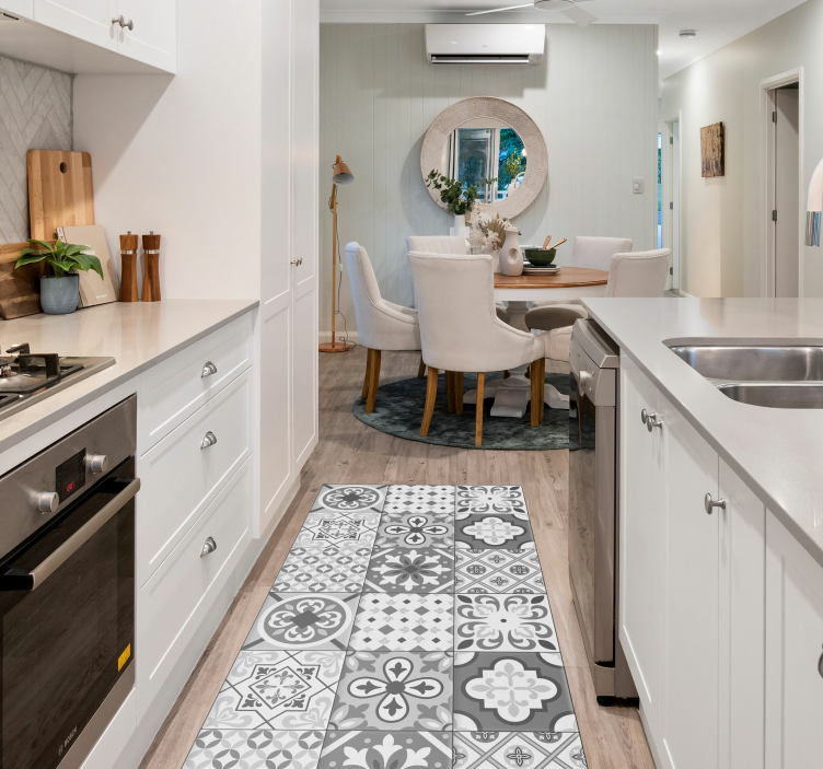 平铺瓷砖效果灰色瓷砖地毯 - TenStickers