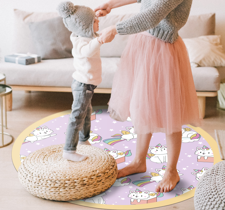 乙烯基地毯 独角兽猫大冒险 - TenStickers