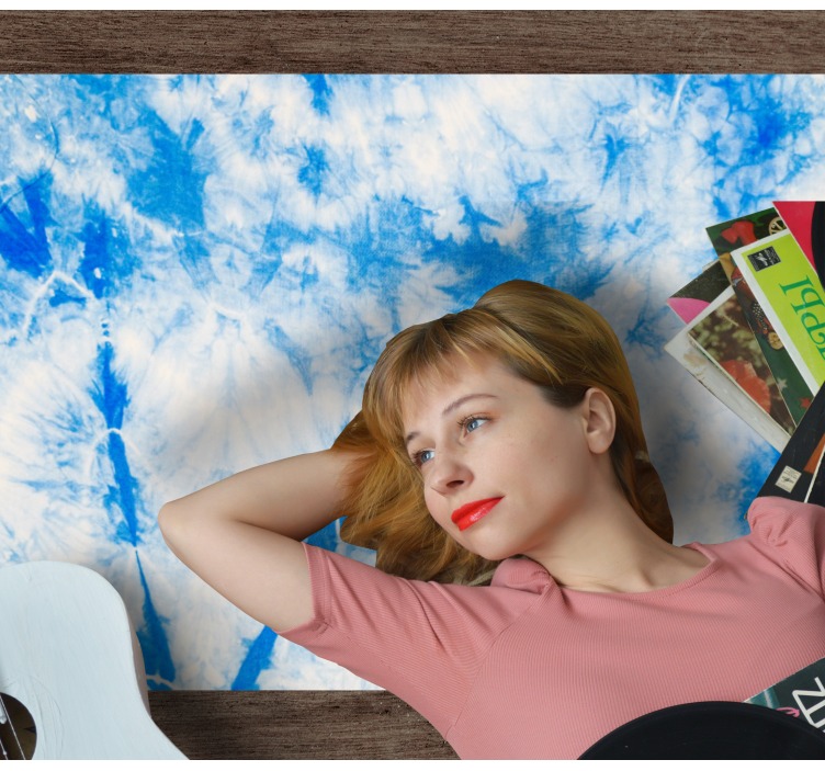 乙烯基地毯客厅 蓝色扎染 - TenStickers