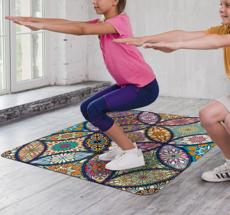 曼荼罗全彩色乙烯基地毯 - TenStickers