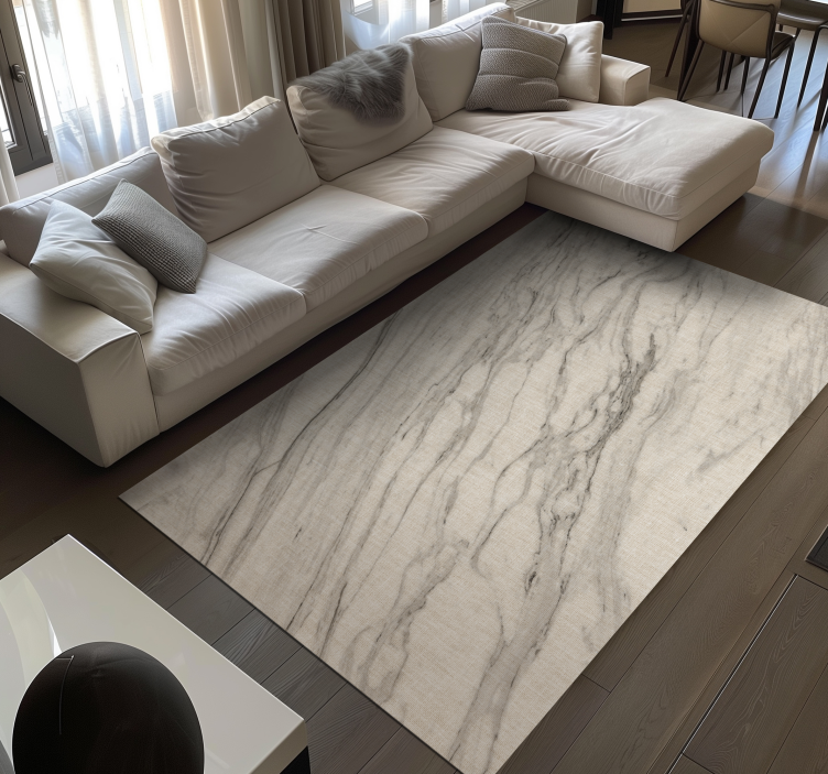 大理石乙烯基地毯呈象牙色调配黑色细节 - TenStickers