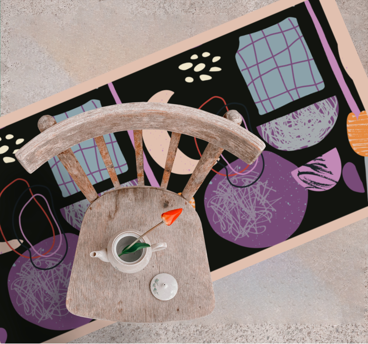 乙烯基地毯夜间几何元素 - TenStickers