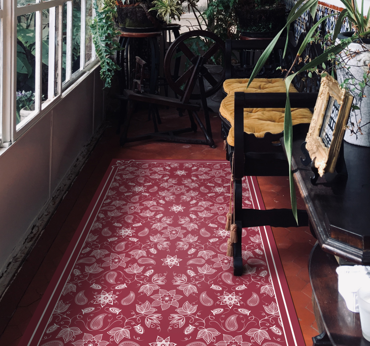 乙烯基地毯镶嵌 华丽的花卉挂毯 - TenStickers