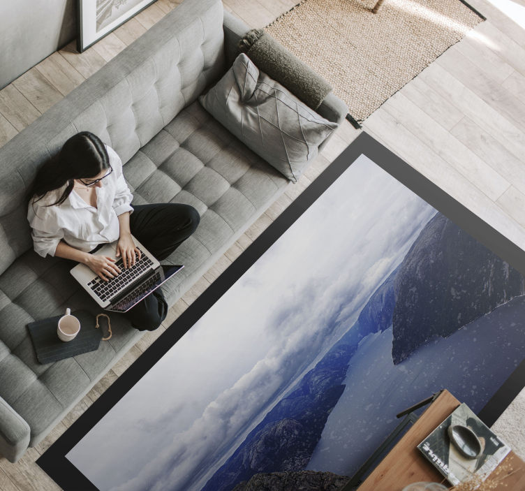 乙烯基地毯特性 峡湾鸟瞰图 - TenStickers