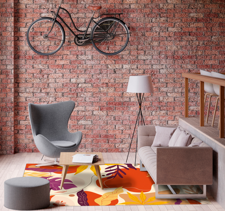 乙烯基地毯特性 秋天的树叶图案 - TenStickers