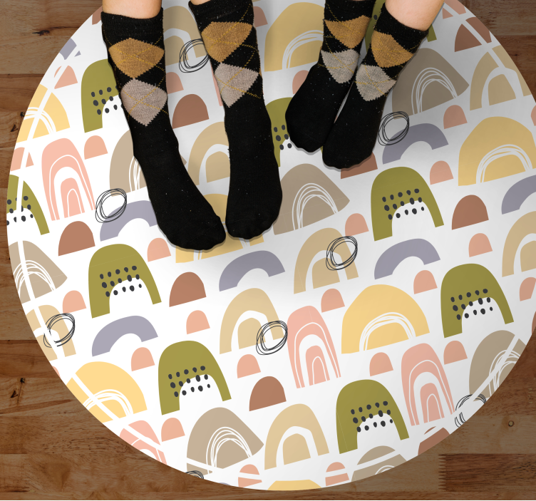 北欧彩虹图案北欧地毯 - TenStickers