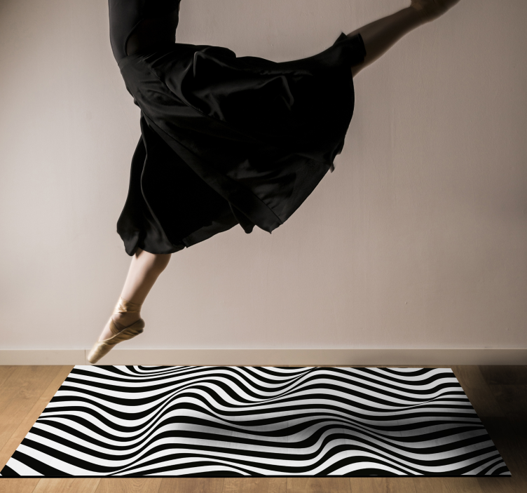 有机条纹乙烯基地毯3d - TenStickers