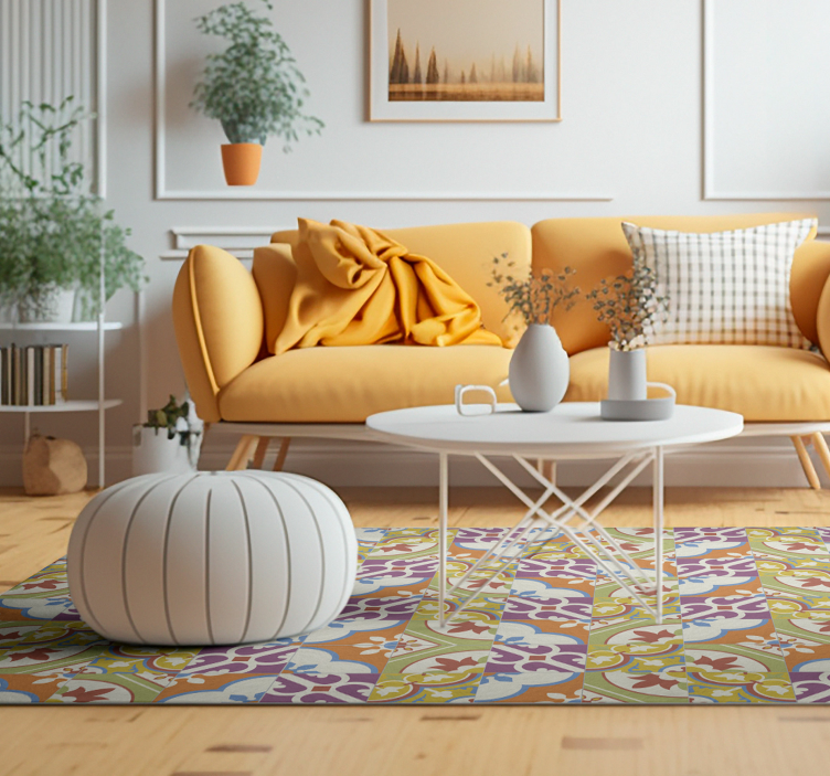 乙烯基复古地毯 花纹砖 - TenStickers