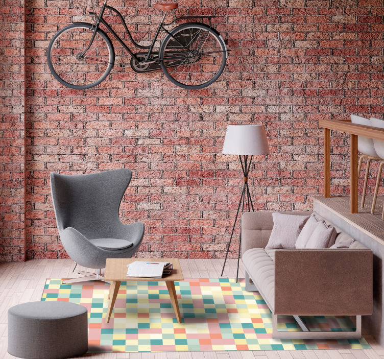 乙烯基地毯条纹 多色网格 - TenStickers