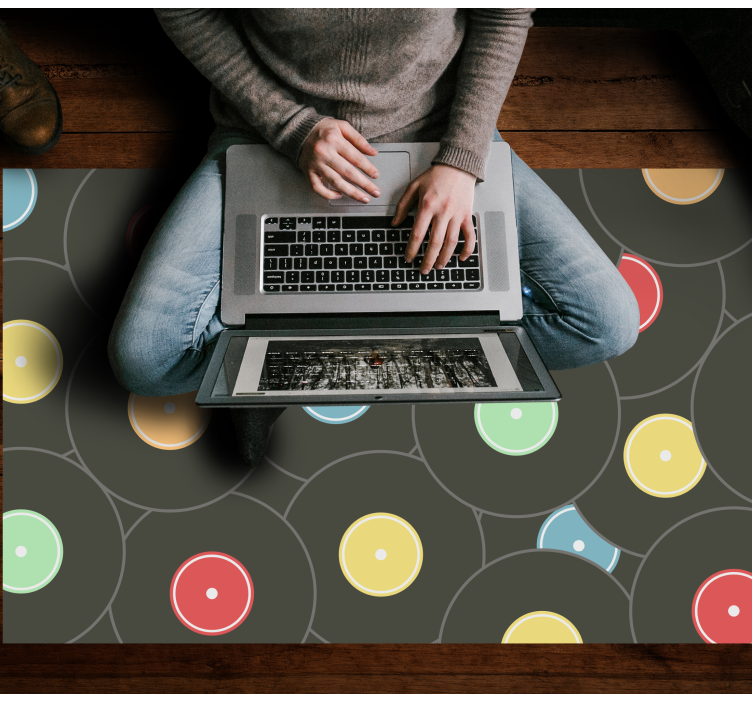 乙烯基地毯生动的乙烯圆盘 - TenStickers