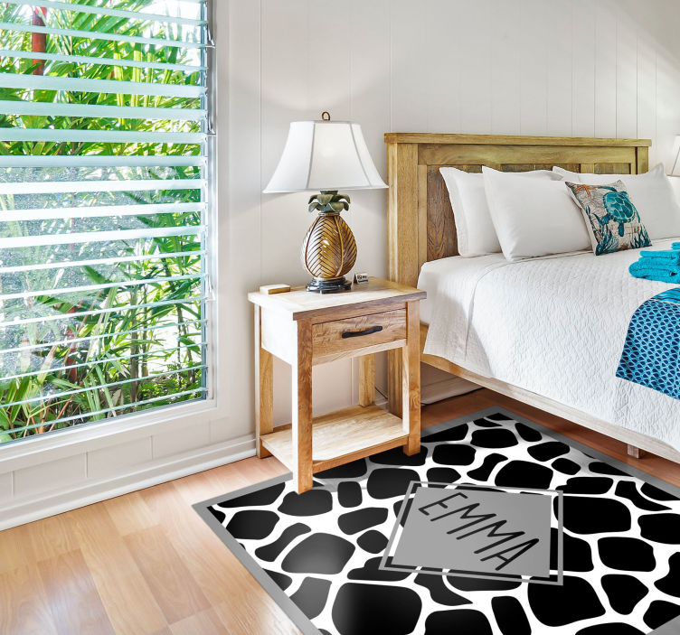 乙烯基地毯黑白长颈鹿定制款 - TenStickers