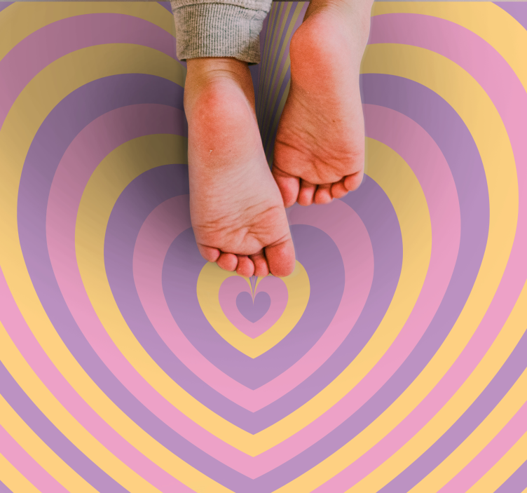 乙烯基地毯复古心形设计 - TenStickers