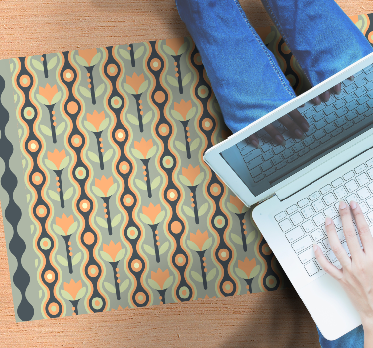 乙烯基地毯带有风格化花卉图案 - TenStickers