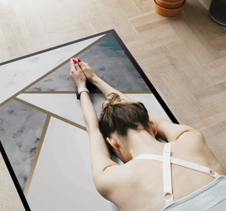 乙烯基地毯质地 几何大理石装饰 - TenStickers