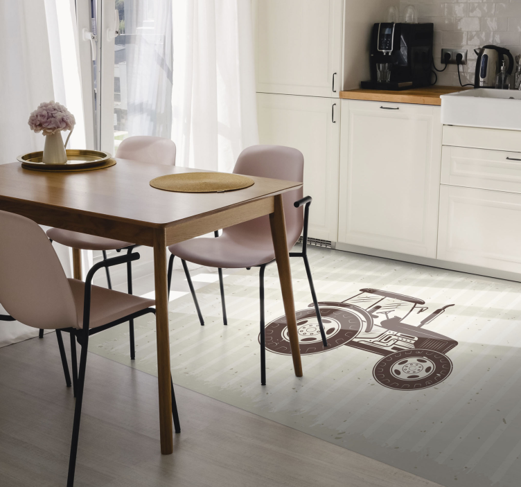 乙烯基地毯质地 乡村拖拉机代表 - TenStickers