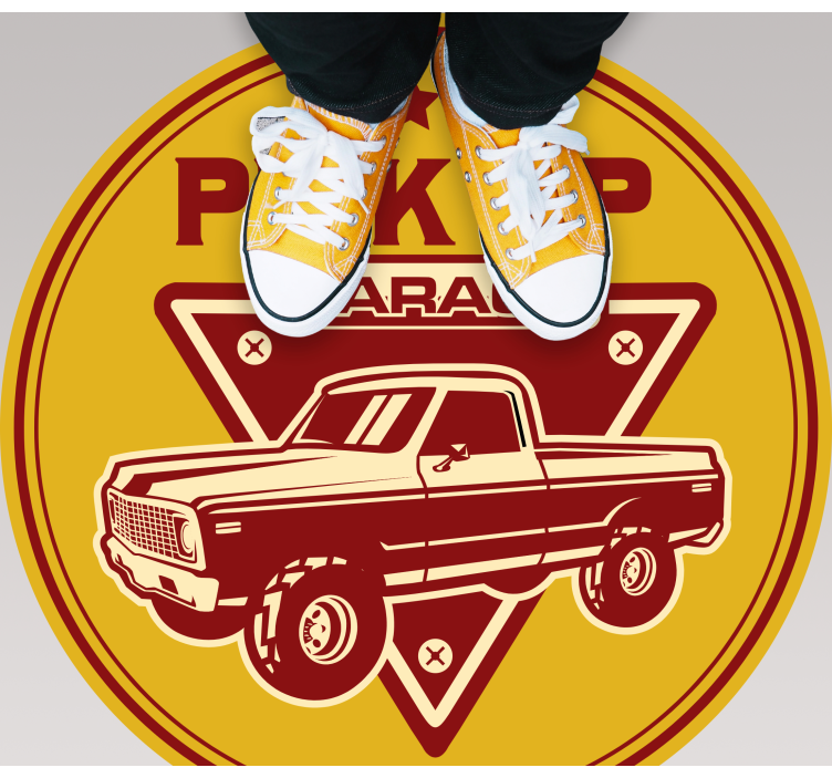 乙烯基复古地毯经典皮卡车库 - TenStickers