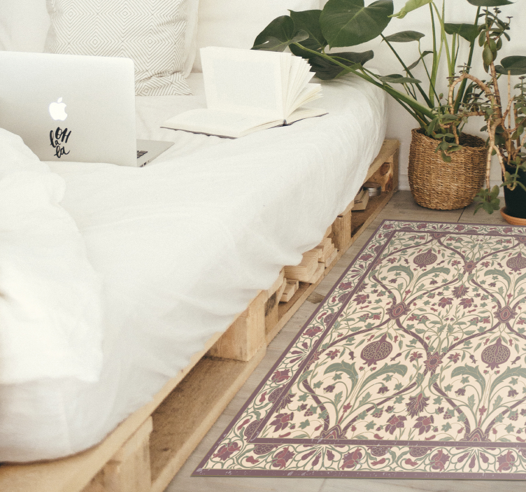 乙烯基复古地毯 华丽的花卉图案 - TenStickers