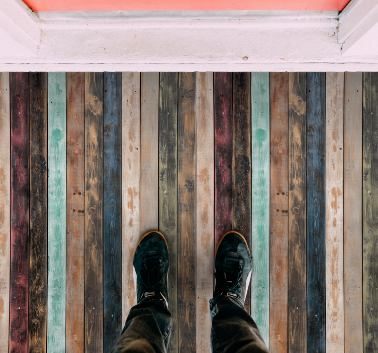 乙烯基地毯木纹色彩经典地板 - TenStickers