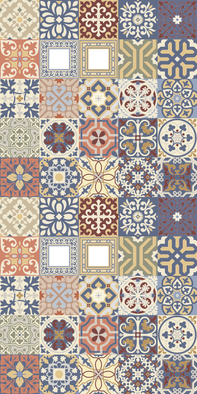 乙烯基厨房地毯 多色液压 - TenStickers