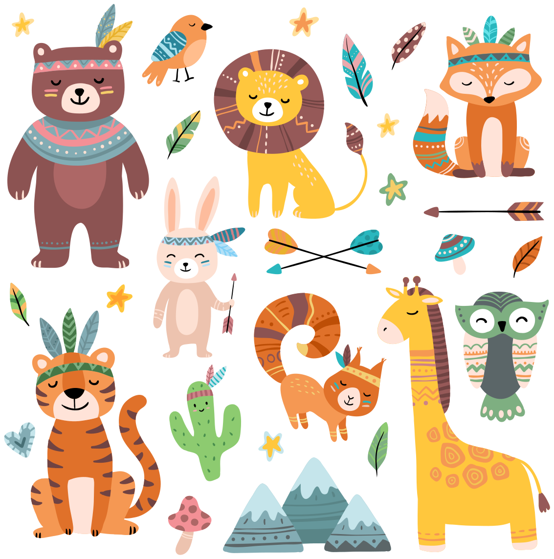 乙烯基地毯动物可爱野生动物幼崽 - TenStickers
